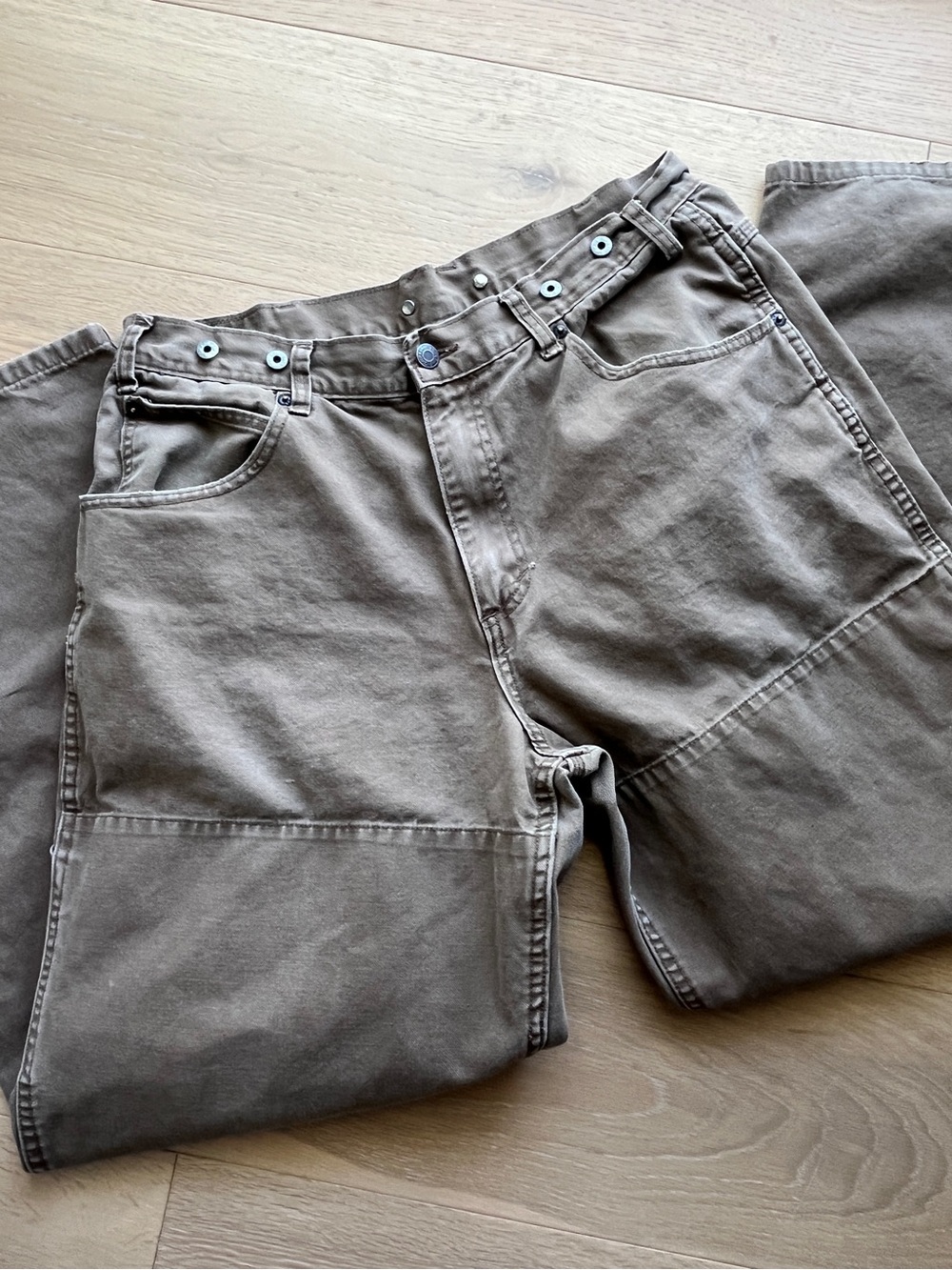Incredible Vintage 90s Gap Canvas Work Double Knee Carpenter Pants Grommets 34 x